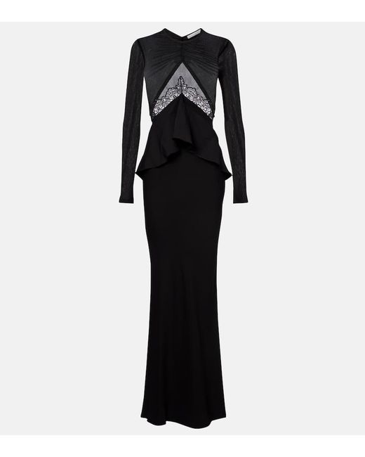 Christopher Esber Black Robe Endrey Disconnect Mit Spitze