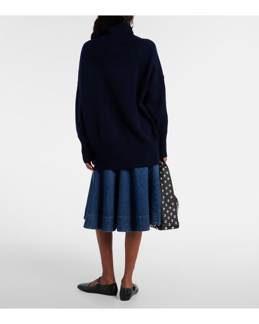 Lisa Yang Blue Heidi Turtleneck Cashmere Sweater