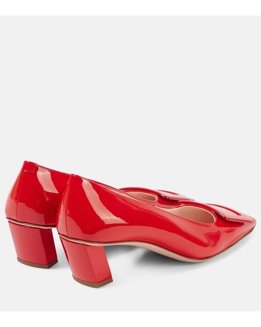 Roger Vivier Red Belle Vivier 45 Patent Leather Slingback Pumps