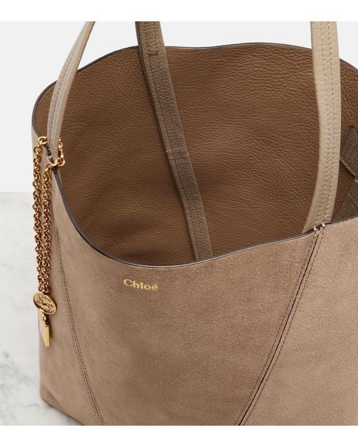 Chloé Brown Spin Medium Suede Tote Bag