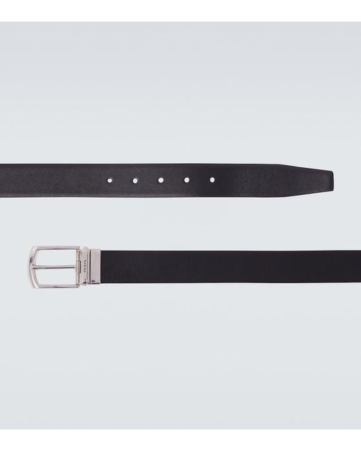 Prada Blue Reversible Saffiano And Leather Belt for men