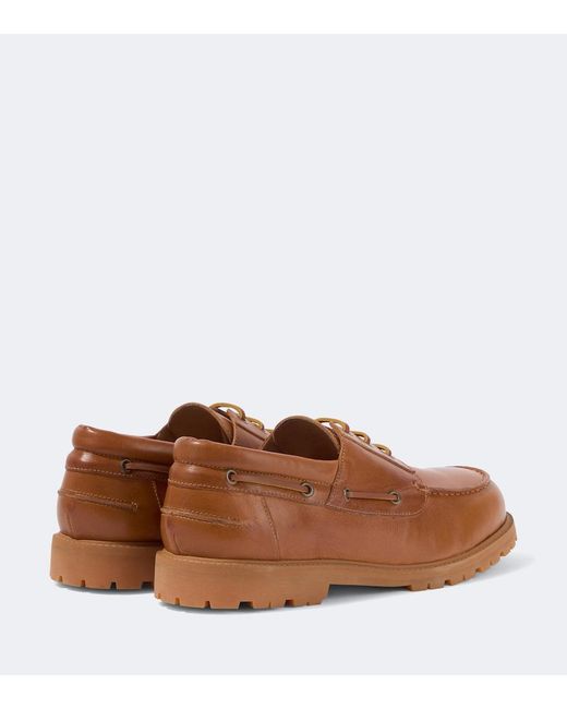 Studio Nicholson Brown Gusto Leather Boat Shoes for men