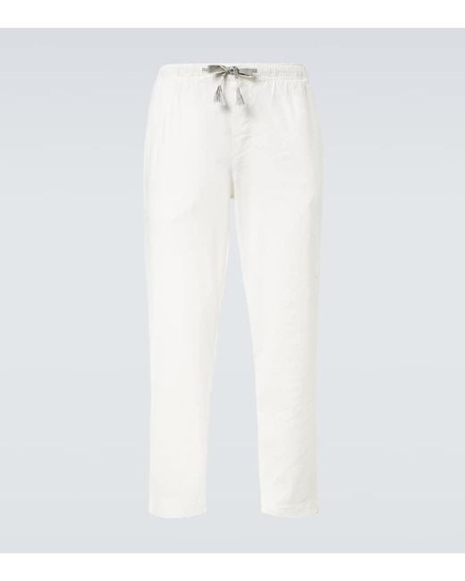 Pantalones Rectos Sonoran En Mezcla De Lino Orlebar Brown de hombre de color White