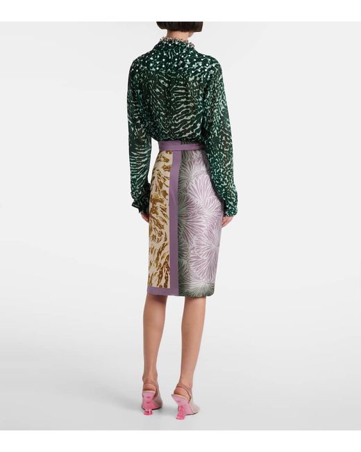 Falda Envolvente Scarfy Estampada Dries Van Noten de color Purple