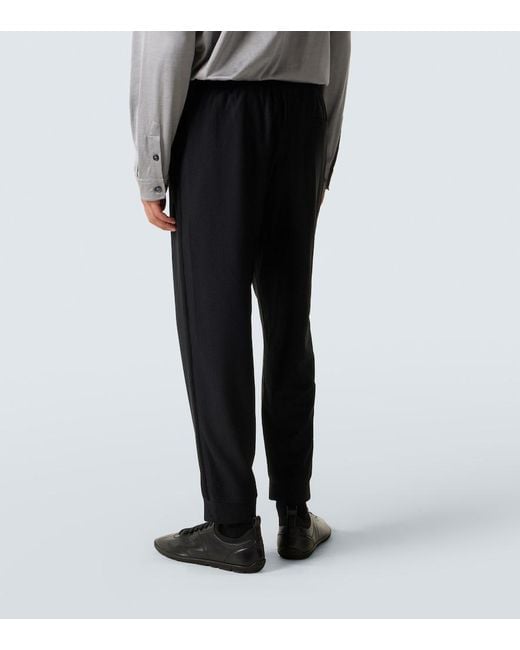 Giorgio Armani Black Gaufre Straight Pants for men