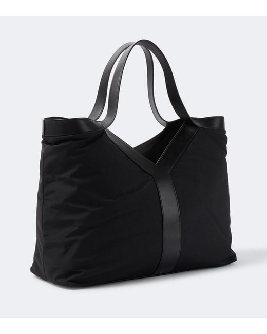 Saint Laurent Black Y Large Leather-Trimmed Tote Bag for men