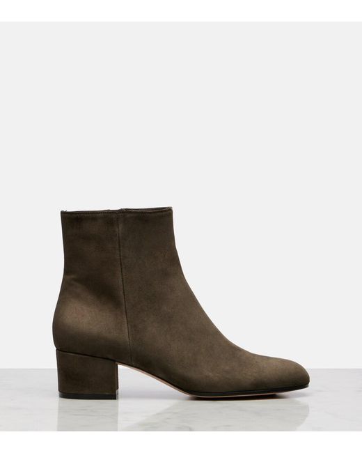Gianvito Rossi Green Joelle 45 Suede Ankle Boots