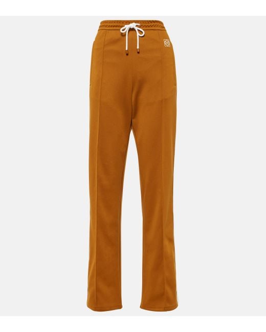 Loewe Orange Anagram Striped Jersey Sweatpants