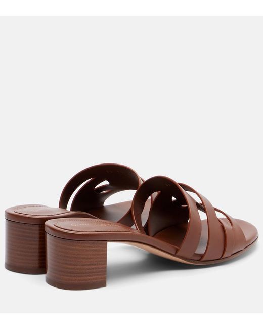 Gianvito Rossi Brown Nora Leather Mules