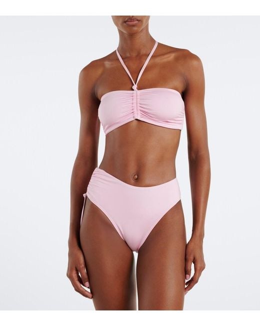 Balmain Pink Ruched Bikini