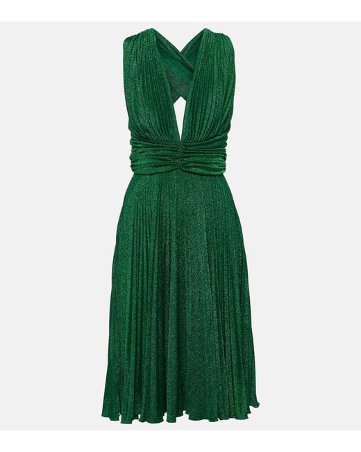 Dolce & Gabbana Green Pleated Minidress