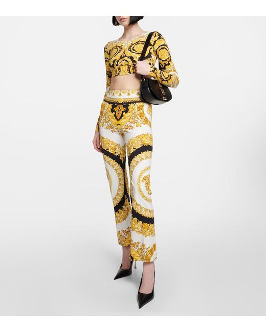 Versace Yellow Barocco Crop Top