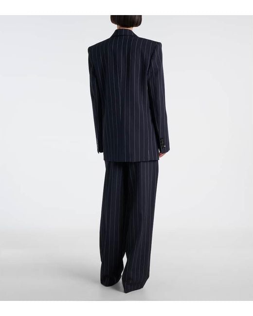Blazer Oversize A Fines Rayures En Laine Stella McCartney en coloris Blue
