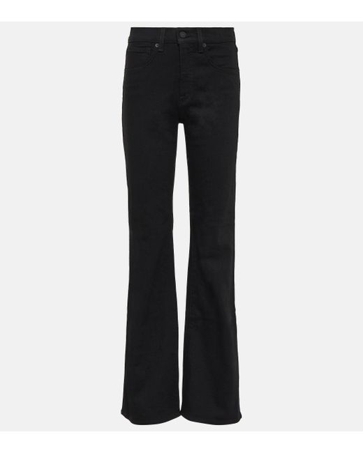 Nili Lotan Black Celia High-rise Bootcut Jeans