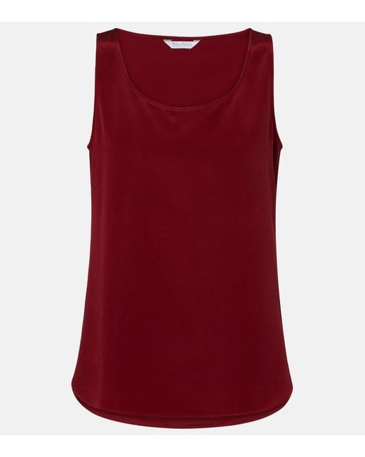 Max Mara Red Pecora Silk-Blend Top