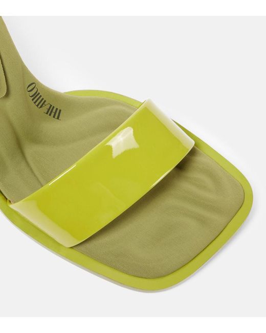 The Attico Green Mia 95 Patent Leather Mules