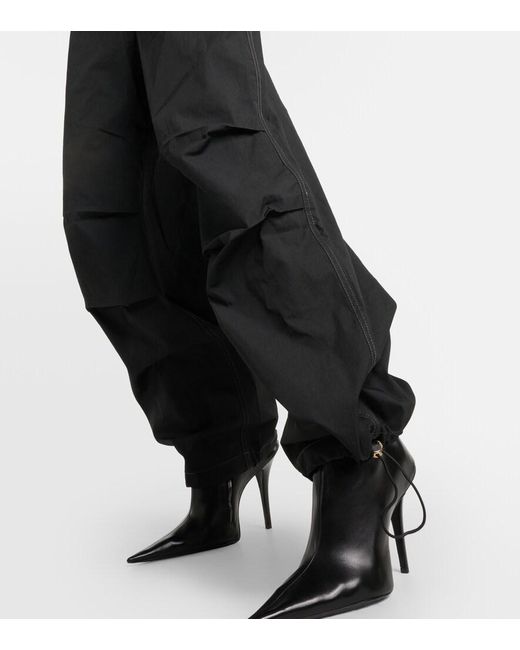 Dion Lee Gray Cotton-Blend Wide-Leg Pants