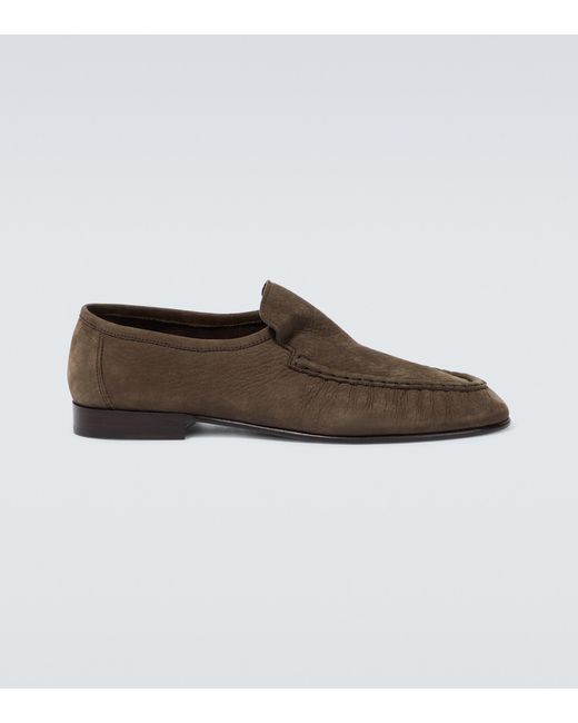 The Row Brown Emerson Leather Loafers for men