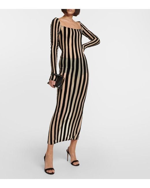 LAQUAN SMITH Black Striped Gown