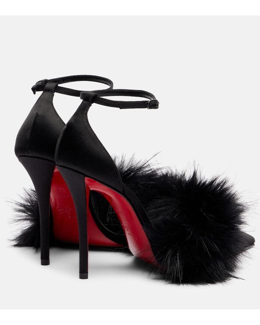 Christian Louboutin Black Zanzee 100 Crepe Satin Pumps
