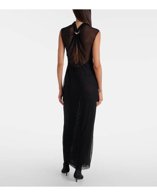 Jean Paul Gaultier Black Sequined Mesh Maxi Dress