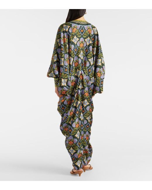 ALÉMAIS Black Cece Floral Silk Kaftan