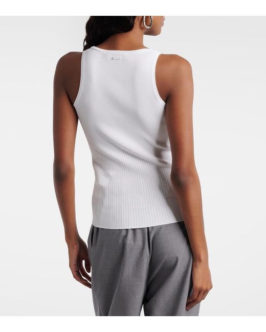 Max Mara White Ribbed-Knit Tank Top