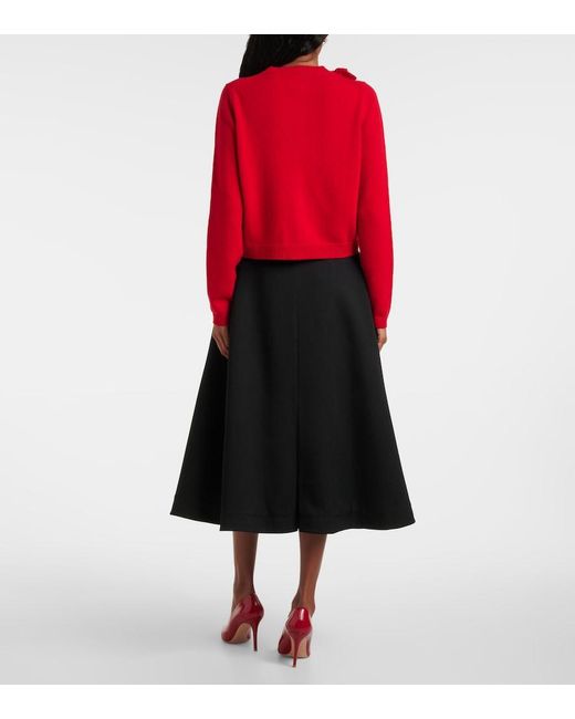 Jardin Des Orangers Red Wool And Cashmere Cardigan