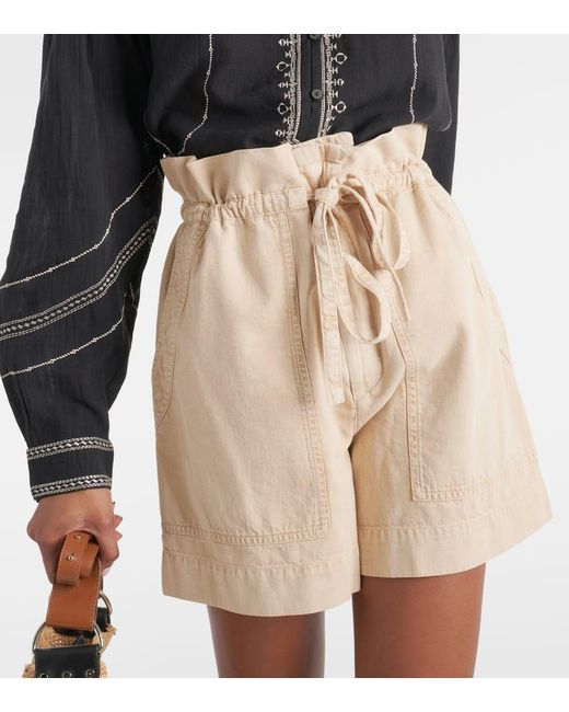 Isabel Marant Natural High-Rise Jeansshorts Ipolyte