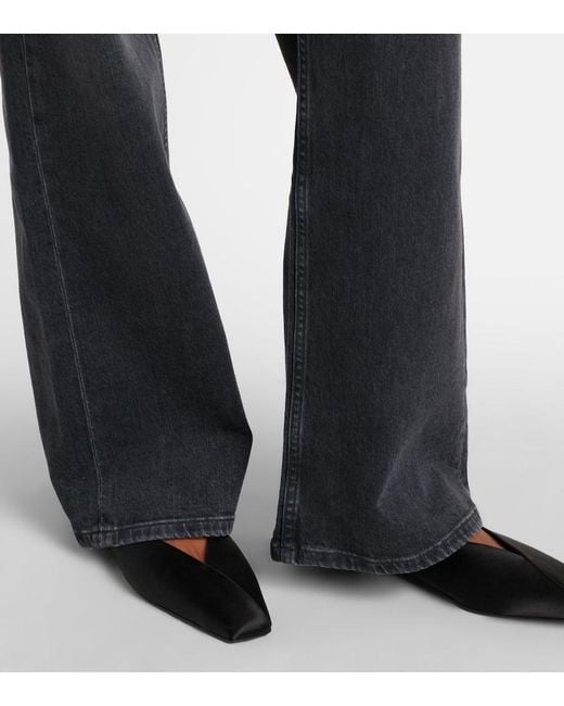 AG Jeans Blue New Baggy Mid-Rise Wide-Leg Jeans