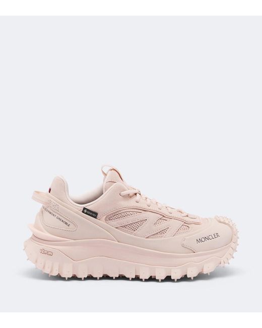 Moncler Pink Trailgrip Gtx Suede Sneakers