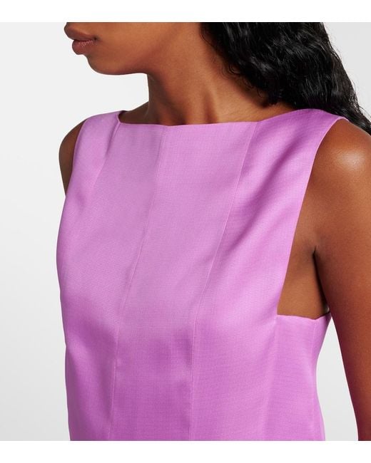 Khaite Pink Mags Silk Minidress