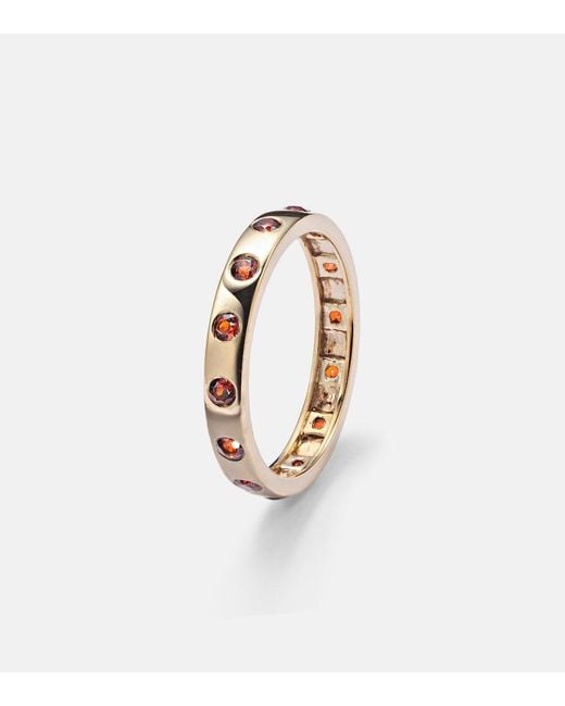 STONE AND STRAND White 10Kt Ring With Garnet