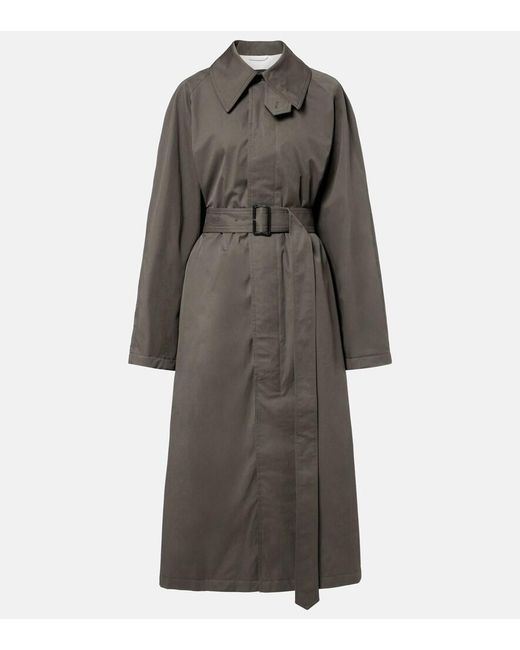 Phoebe Philo Gray Cotton Twill Trench Coat