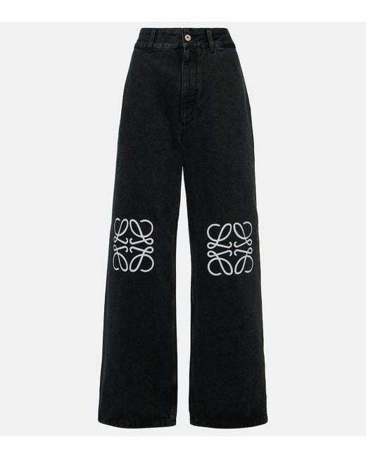 Jeans a gamba larga Anagram di Loewe in Black