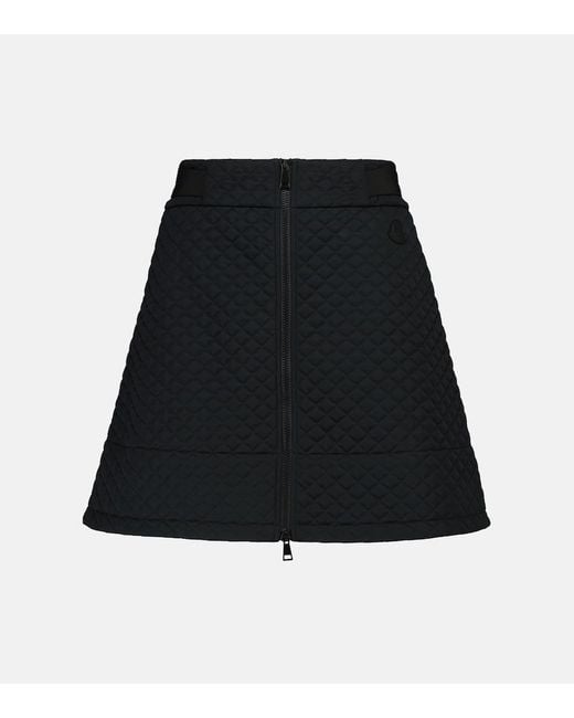 Moncler Black High-Rise Quilted Miniskirt