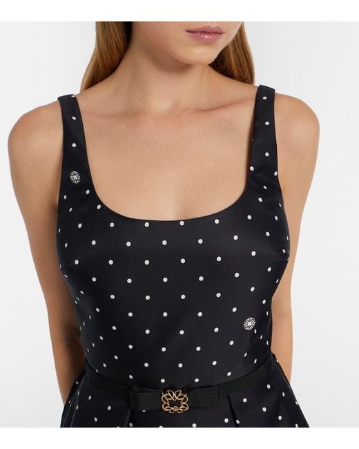 Elie Saab Black Polka-Dot Midi Dress