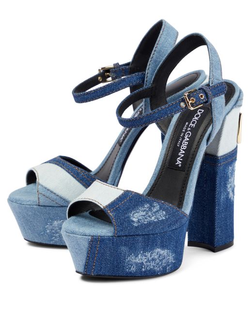 denim platform sandals