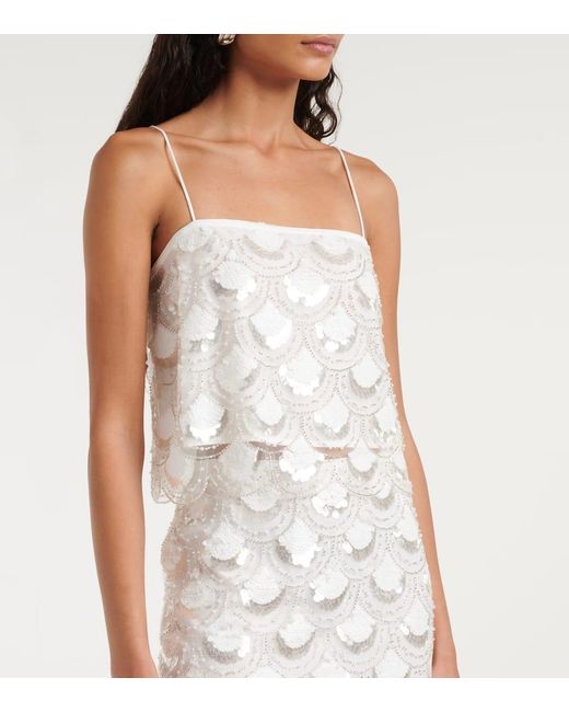 Top Cropped Con Paillettes di ROTATE BIRGER CHRISTENSEN in White