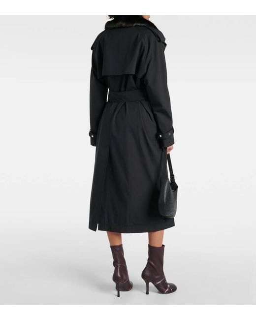 Trench-Coat En Coton Melange Burberry en coloris Black