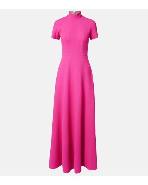 Emilia Wickstead Pink Malinda Wool Crepe Gown