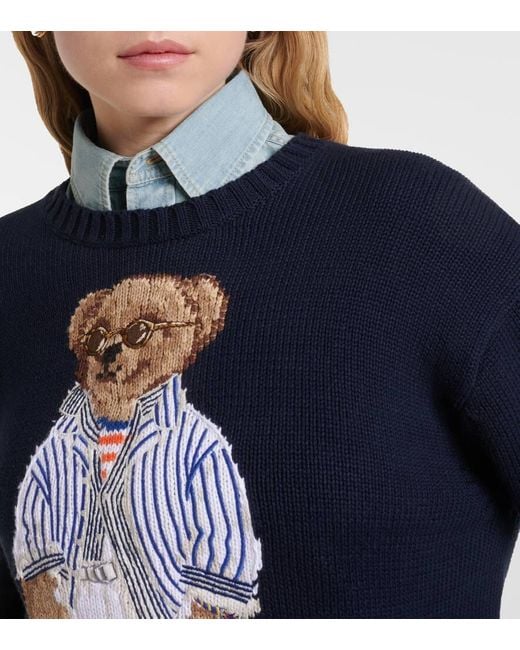 Suéter De Cuello Redondo De Algodón Polo Bear En Color Azul Marino Talla (También En S, Xs) Polo Ralph Lauren de color Blue