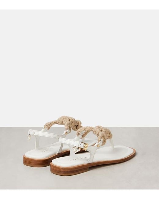 Prada White Sandalen Mit Leder