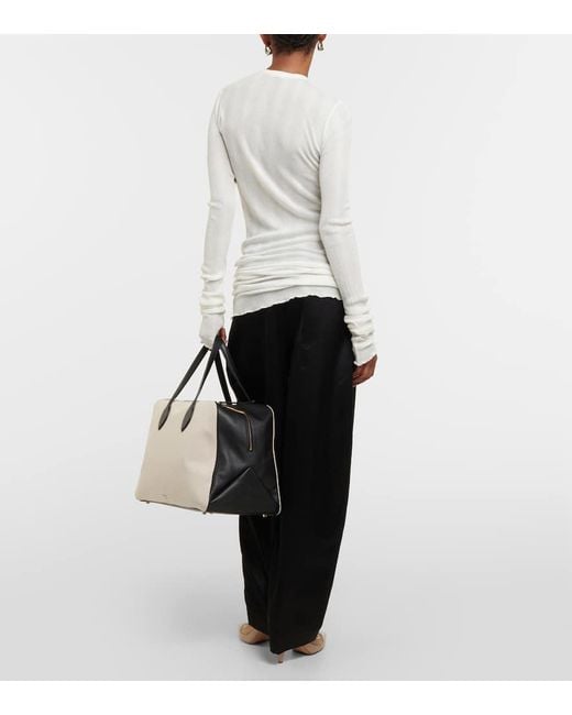 Khaite White Byron Cotton-Blend Jersey Top