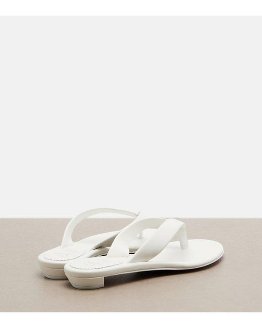 Christian Louboutin White Miss Z Leather Thong Sandals