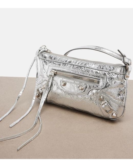 Balenciaga Le City Metallic Leather Shoulder Bag