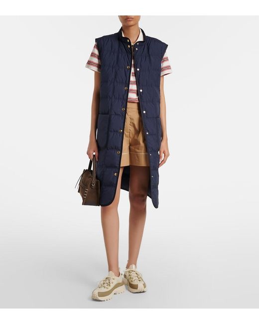 Moncler Blue Cygnette Belted Quilted Down Vest