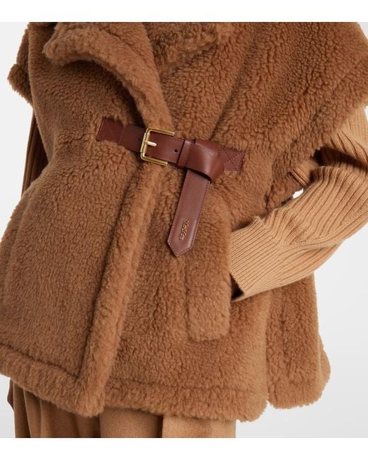 Max Mara Brown Cape Newbab Aus Kamelhaar Und Seide