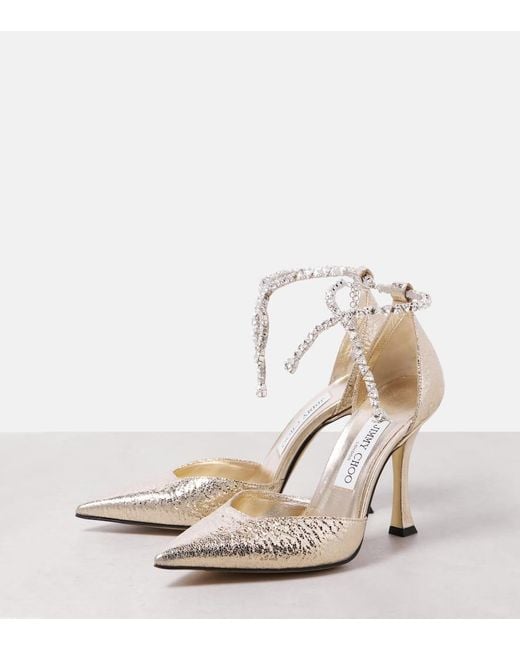 Escarpins Stevie 100 En Cuir Synthetique A Ornements Jimmy Choo en coloris White