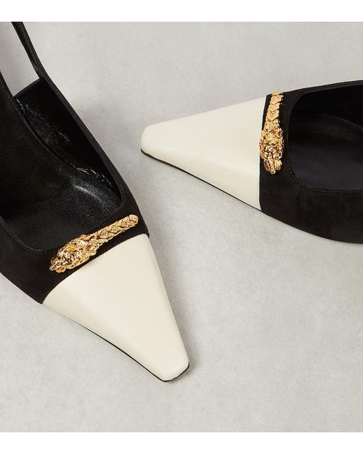 Gucci Tiger Head Slingback Pumps Women's Suede/leather in Black Lyst